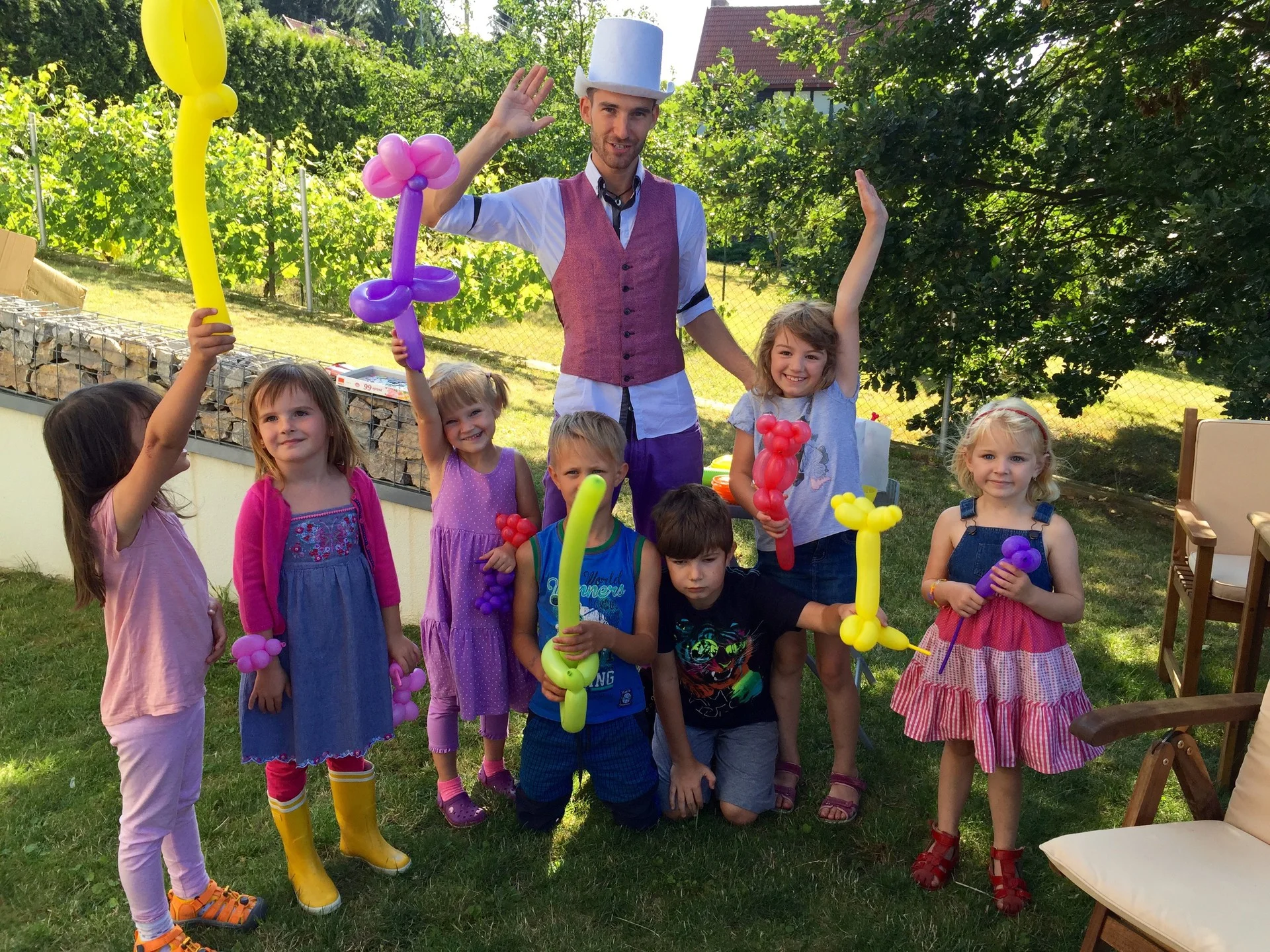 Dobřichovice, oslava narozenin, kouzelník Martin