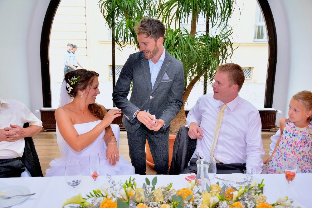 Litoměřice, Grandhotel Salva, zábava na svatbu, kouzelník Martin