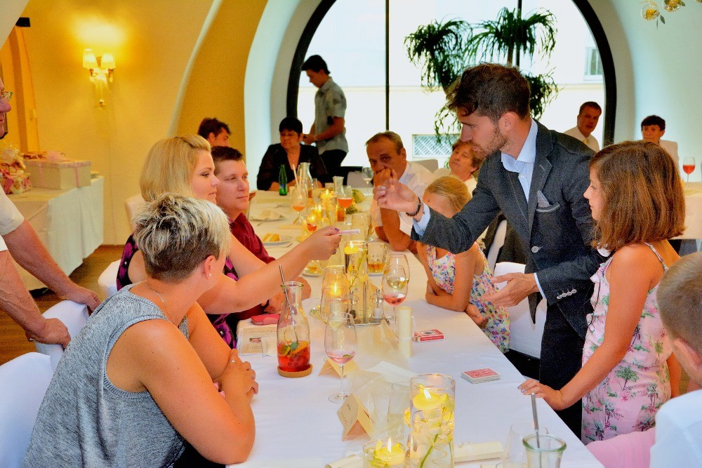 Litoměřice, Grandhotel Salva, zábava na svatbu, kouzelník Martin