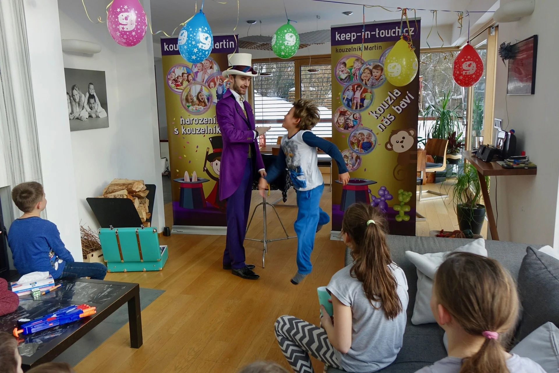 Šimon, oslava 9 narozenin, Mnichovice.